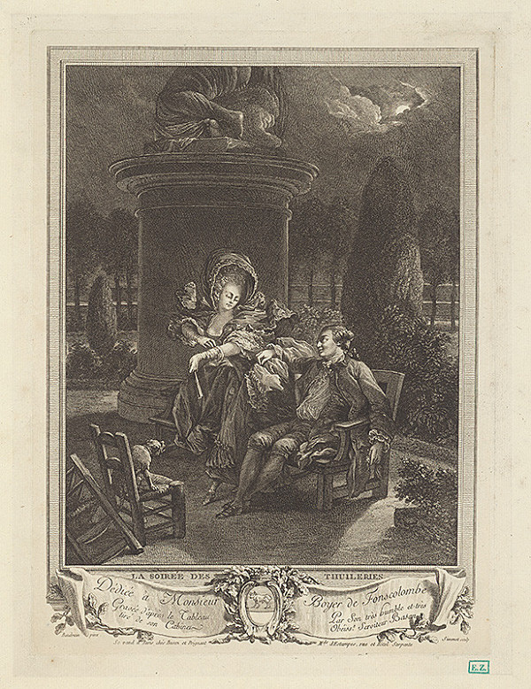 Jean Baptiste Blaise Simonet, Pierre-Antoine Baudouin – Galantná scéna pri altánku v Tuileriách 