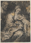 Taliansky grafik, Boetius Adams Bolswert, Anthony van Dyck – Svätá rodina (Odpočinok na úteku do Egypta) 