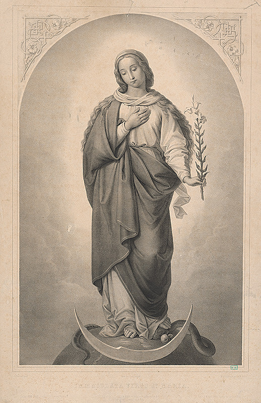 M. Handl, G. Fortuer, Franz Seraph Hanfstaengl – Nepoškvrnená Panna Mária