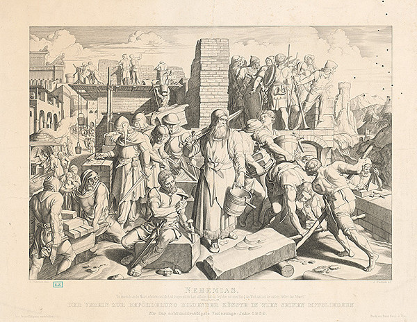 Alois Petrák, Josef Führich, F. Kargl, Gesellschaft für Vervielfältigende Kunst – Nehemias (Nehemiáš) 