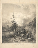 Eduard Weixlgärtner, Friedrich Gauermann, Johann Höfelich, Friedrich Paterno – Vyháňanie stáda z Álp ((Zháňanie dobytka z Álp (Dachstein z Altausee)) 