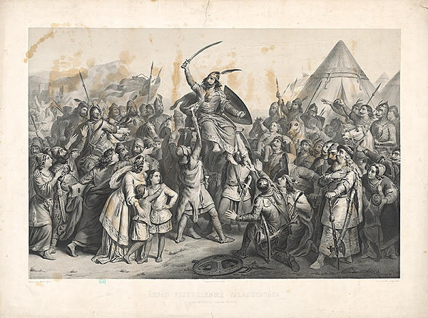 Louis Stanislas Marin-Lavigne, Joseph Lemercier, Mihály Kovács – Voľba Arpáda do kniežacieho stavu (Voľba kniežaťa Arpáda) 