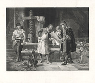 Auguste Louis Charles Ledoux, Alfred Chardon, Eugène-Ernest Hillemacher – Gutenberg v oficíne (Gutenberg v dielni) 