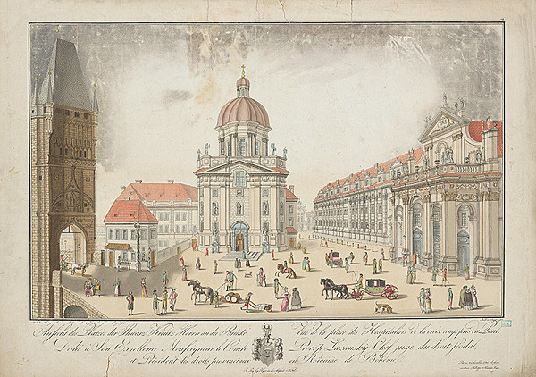 Koch, Filip Heger, František Heger – Námestie pred Loretánskym chrámom v Prahe (Pohľad na Křižovnické náměstí v Prahe) 