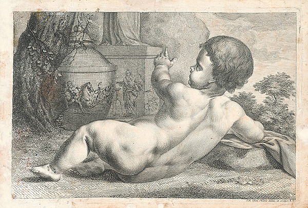 Johann Daniel Herz st. – Putto, dieťa v záhrade (Nahé dieťa) 