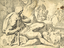 Theodor van Thulden, Francesco Primaticcio – Polyphemus stráži stádo (zo série De werken van Odysseus) 