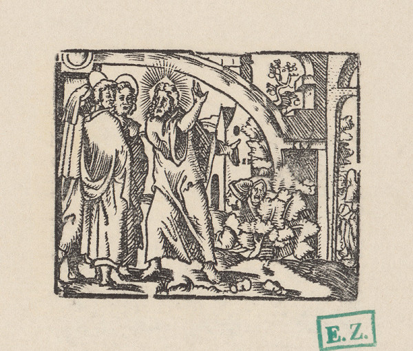 pravdepodobne českí kopisti Husovej Postylly z roku 1564 Stredoeurópski – Kristus prichádzajúci do Jericha a stretajúci Zacheja