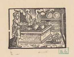 Grafik z okolia tlačiarne Nicolausa Knorra – Kuchyňa 