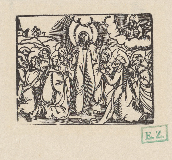 pravdepodobne českí kopisti Husovej Postylly z roku 1564 Stredoeurópski – Kristus sa lúči s apoštolmi 