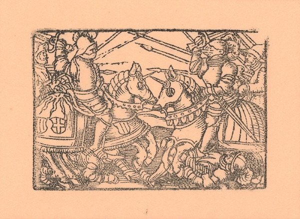 Kopisti, Hans Brosamer – Jazdecký turnaj s kopijami a mečmi s dvoma padlými 