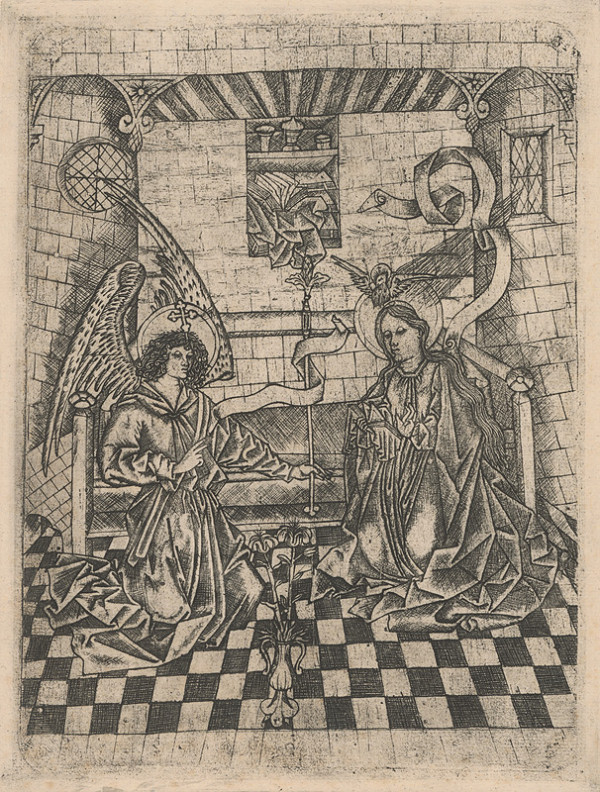 Nemecký grafik z polovice 15. storočia – Zvestovanie Panne Márii 