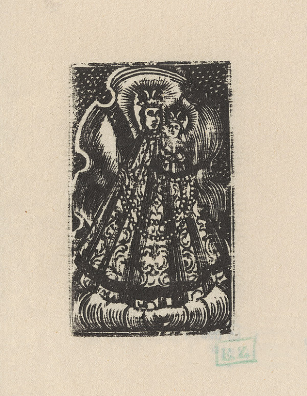 Provinční grafici obľubujúci bodkované pozadie – Panna Mária v lastúre
