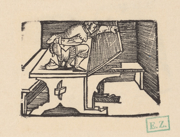 Norimberskí kopisti frankfurtského vydania Dyl Vlenspiegel – Eilenšpígel sa mstí krčmárovi, že mu dal nečisté podušky