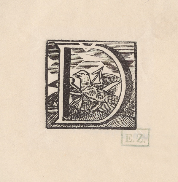 Remeselný pravdepodobne pražský rezač iniciál – Iniciála D so sekundárnym mäkčeňom 