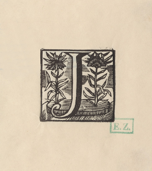 Remeselný pravdepodobne pražský rezač iniciál – Iniciála J 