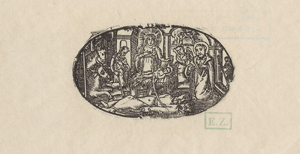 Remeselný grafik knihy Ržebřjk duchownj – Adorácia Ježiška s postavou Jesseho
