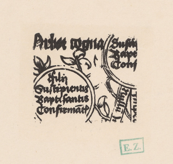 Stredoeurópsky grafik zo 16. storočia – Fragment ilustrácie Arbor cognations spiritualis O. LI/4