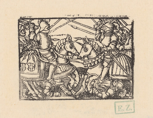 Kopisti, Hans Brosamer – Jazdecký turnaj s kopijami a mečmi s dvoma padlými 