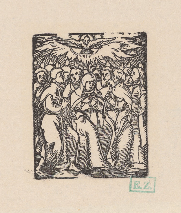 Kopista, Hans Leonhard Schäufelein, Monogramista IS s lopatkou – Zoslanie Svätého Ducha 