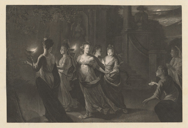 Stredoeurópsky grafik z prelomu 18. - 19. storočia – Vestálky (Nočná scéna) 