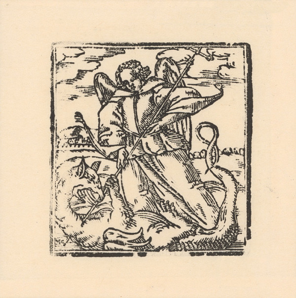 pravdepodobne olomoucký tlačiarenský remeselník obľubujúci monogram MC Provinčný – Svätý Michal archanjel 