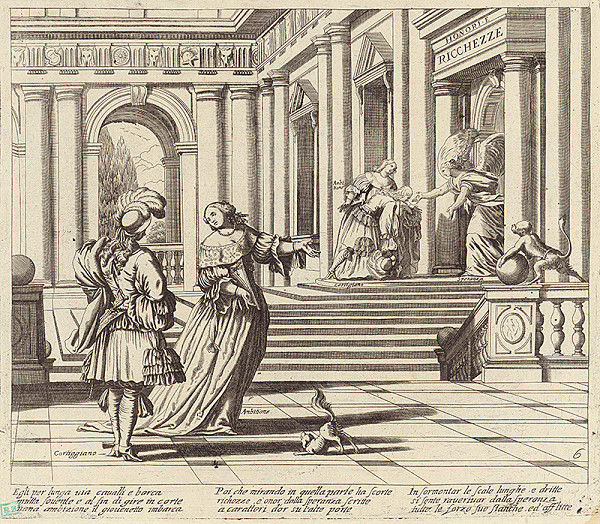 Taliansky grafik z 18. storočia – Alegorická scéna