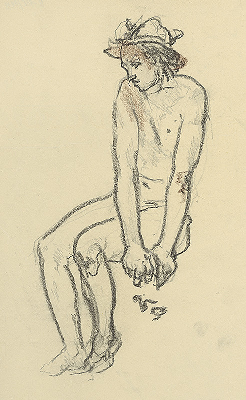 Jaroslav Vodrážka – Sediaci mládenec v klobúku 