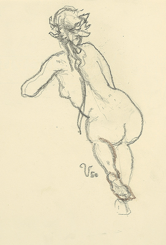 Jaroslav Vodrážka – Sediaci akt zo zadu 