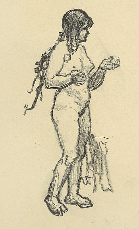 Jaroslav Vodrážka – Akt dievčaťa s prosebným gestom 