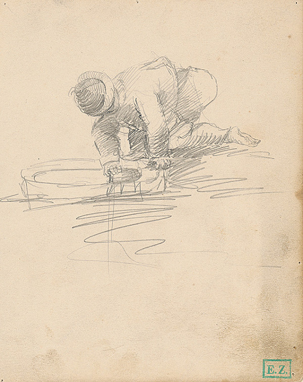 Vojtech Klimkovič – Štúdia muža pri potoku 