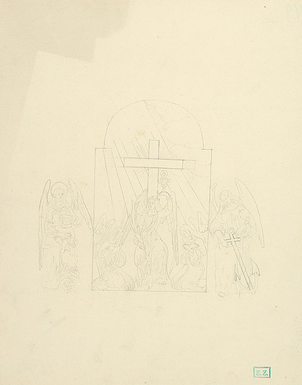 Vojtech Klimkovič – Návrh na oltárny obraz s postavami anjelov