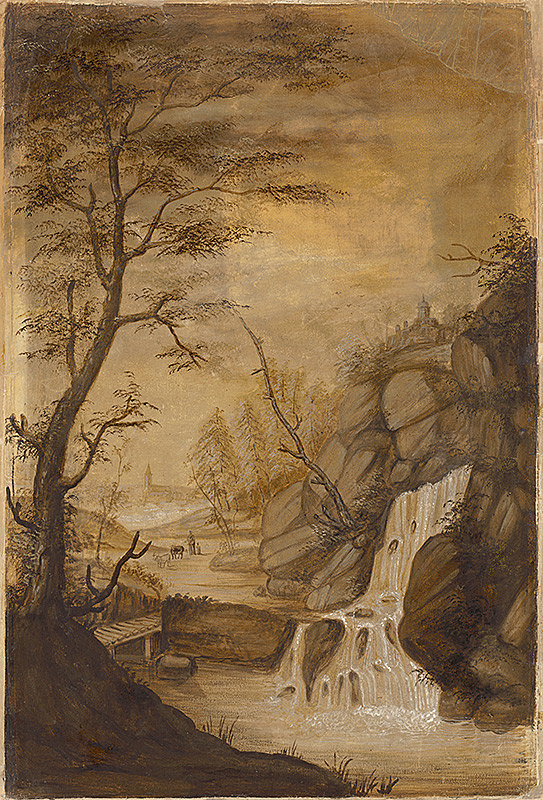 Stredoeurópsky majster z 18. storočia – Krajina s vodopádom 