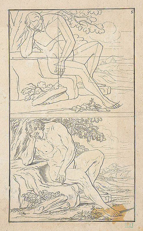 Stredoeurópsky autor z 19. storočia – Heroický mužský akt pod stromom 