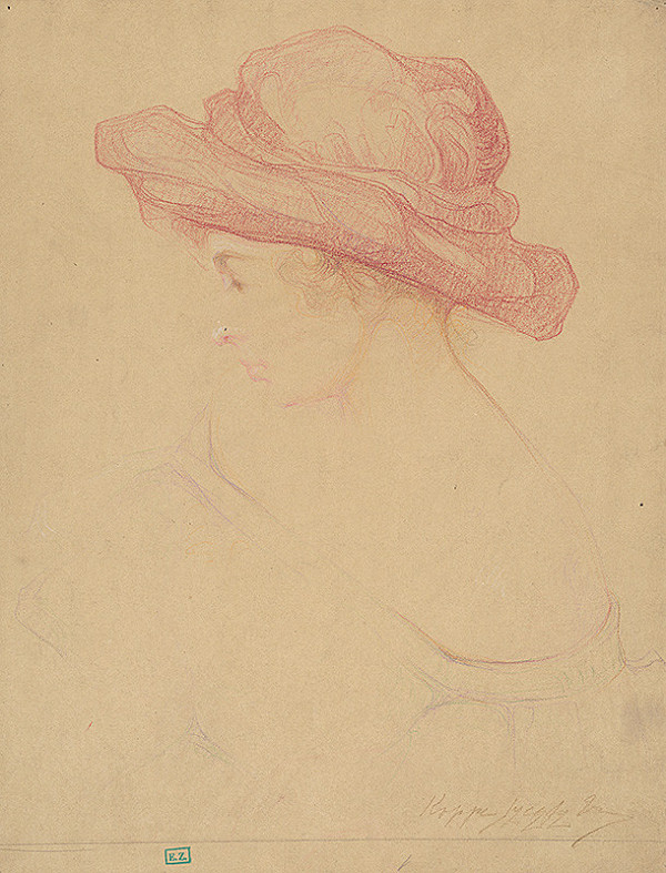 György Hoppe – Portrét ženy v klobúku 