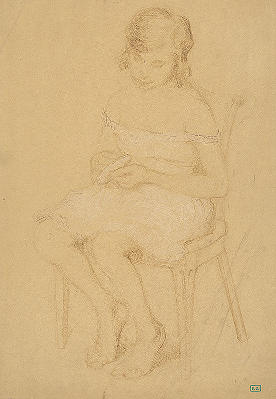 György Hoppe – Štúdia sediacej figúry 