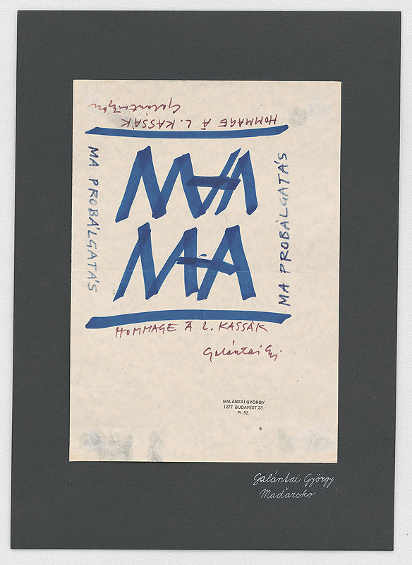 György Galántai – Fordított Kassák 1986 