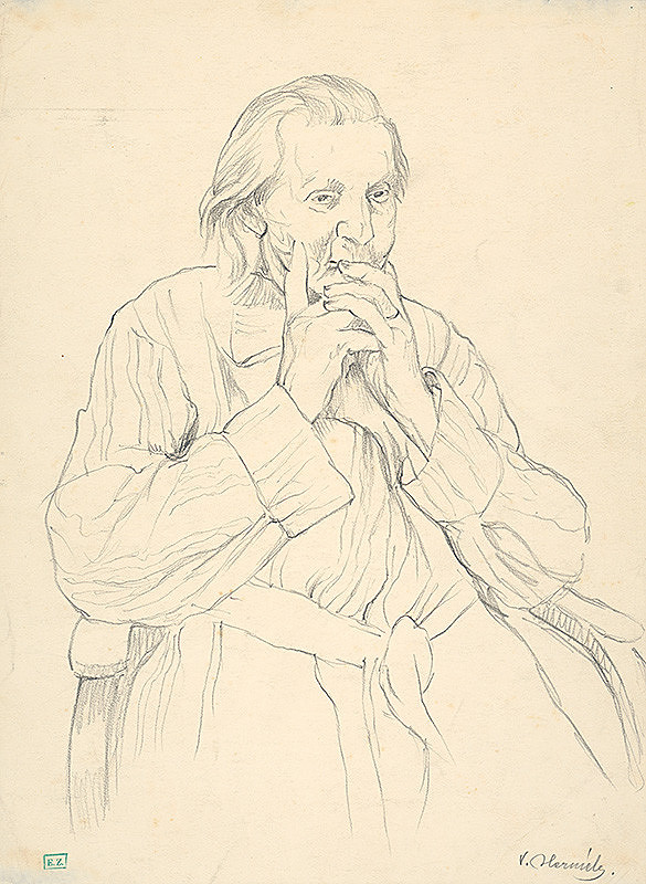 Viktor Hermély – Portrét starenky v kresle 
