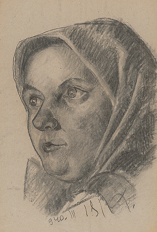 Lajos Luzsicza – Portrét ženy v šatke