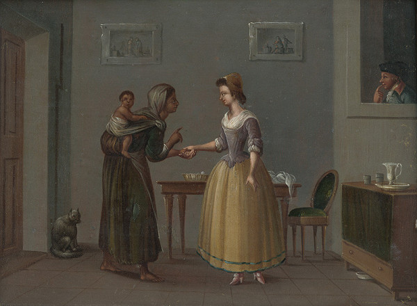 Neznámy maliar, Daniel Nikolaus Chodowiecki – Veštenie z dlane 