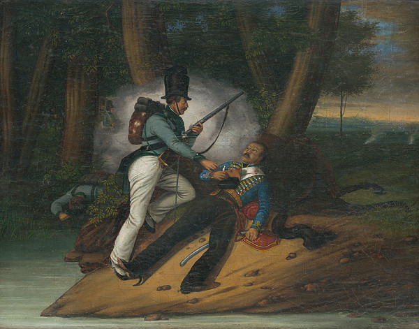 Maďarský maliar, Jean François Pierre Peyron – Bojový výjav (podľa obrazu Smrť generála Valhuberta počas bitky pri Slavkove)