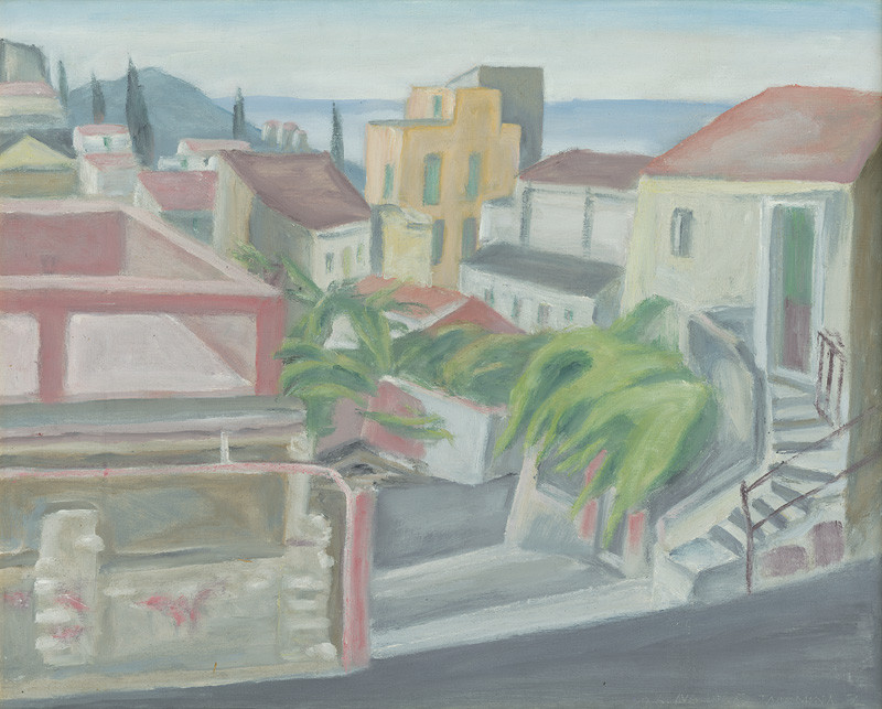 Ernest Zmeták – Krajina z Taorminy, 1985, Galéria Ernesta Zmetáka v Nových Zámkoch 