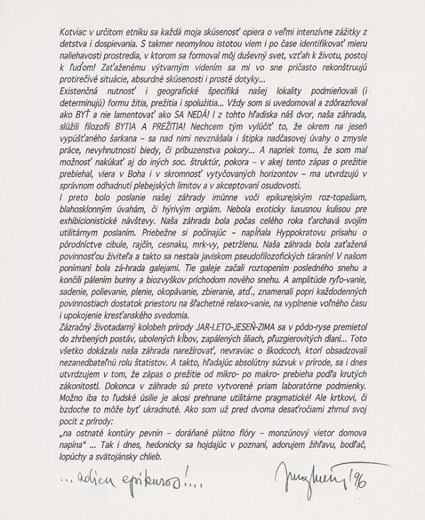 Juraj Meliš – ...adieu epikuros!... 