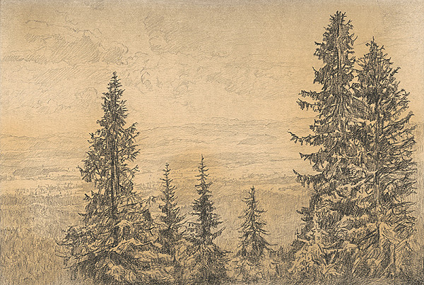 Viktor Hermély – Výhľad na Liptovské vrchy 