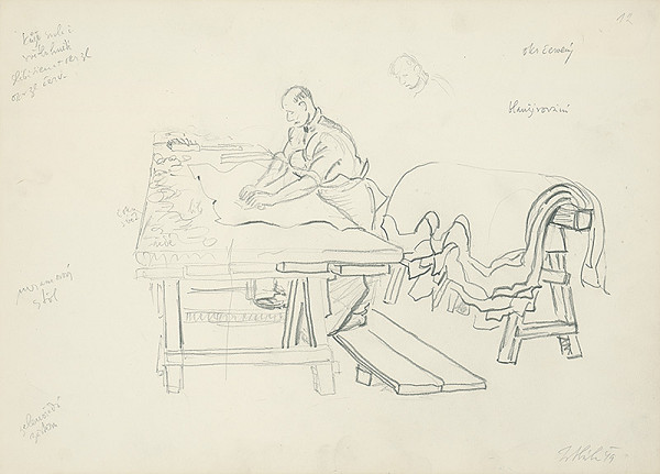 Jan Hála – Mikulášski garbiari-garbiar pri pracovnom stole 