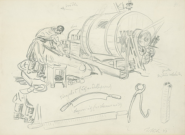 Jan Hála – Mikulášski garbiari-stroj, garbiar, štúdie náradia