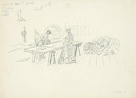 Jan Hála – Mikulášski garbiari-2 garbiari pri stole 