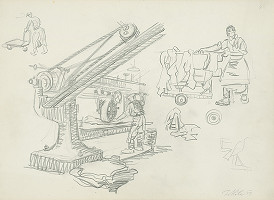 Jan Hála – Mikulášski garbiari-štúdia stroja, pás s garbiarom 