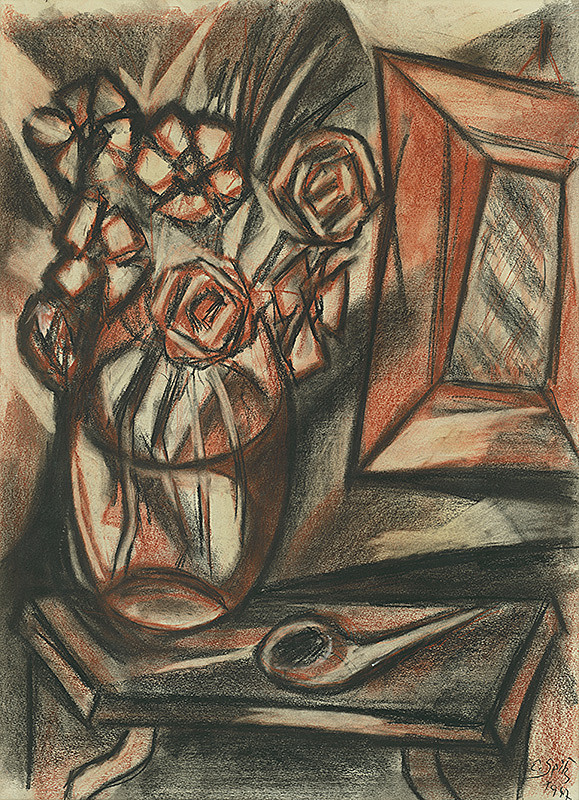 Ernest Špitz – Zátišie s fajkou 