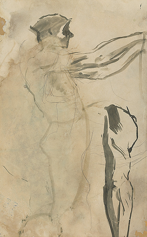 Ladislav Mednyánszky – Štúdia postavy s predpaženými rukami 