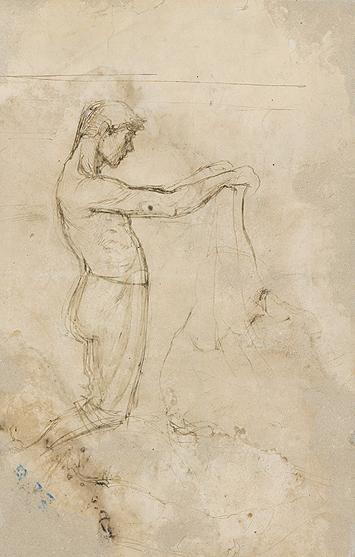 Ladislav Mednyánszky – Štúdia kľačiaceho 